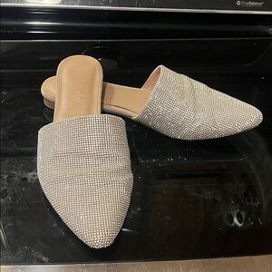 Madden Girl Shimmering Silver Mules